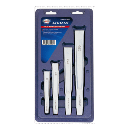 LICOTA MADE IN TAIWAN 4PCS WORKING CHISEL SET CR-V, SATIN FINISHED