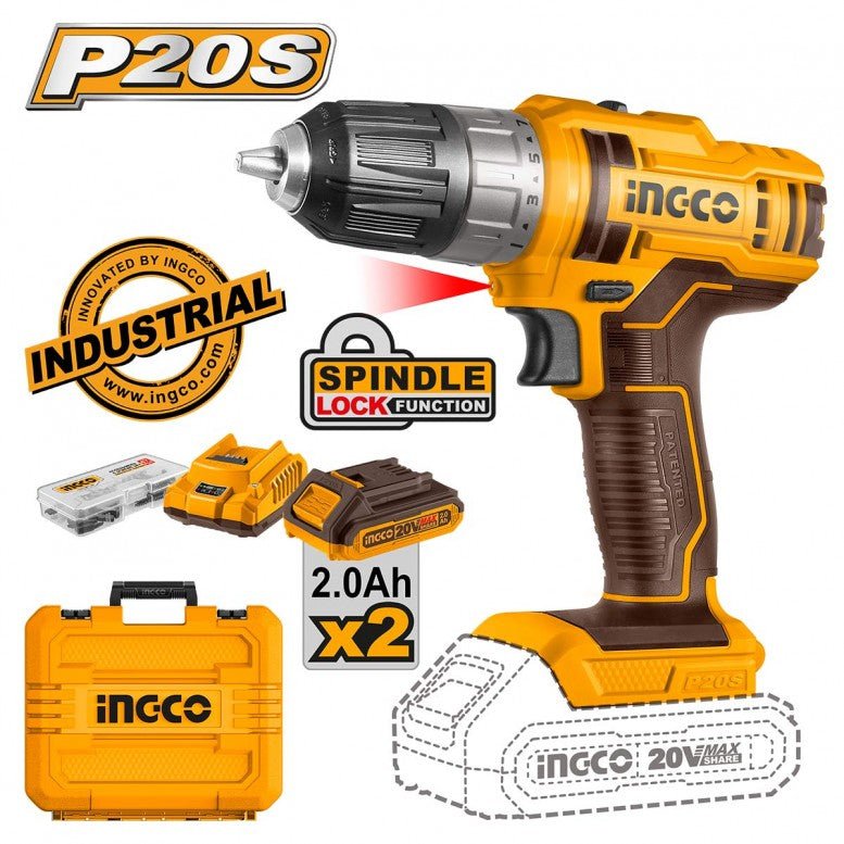 INGCO 20v Cordless Drill (WITH 2pc Batteries & Charger) CDLI200528 1 CDLI200528 1 777x777 1 CDLI200528 1 777x777 1 My Store