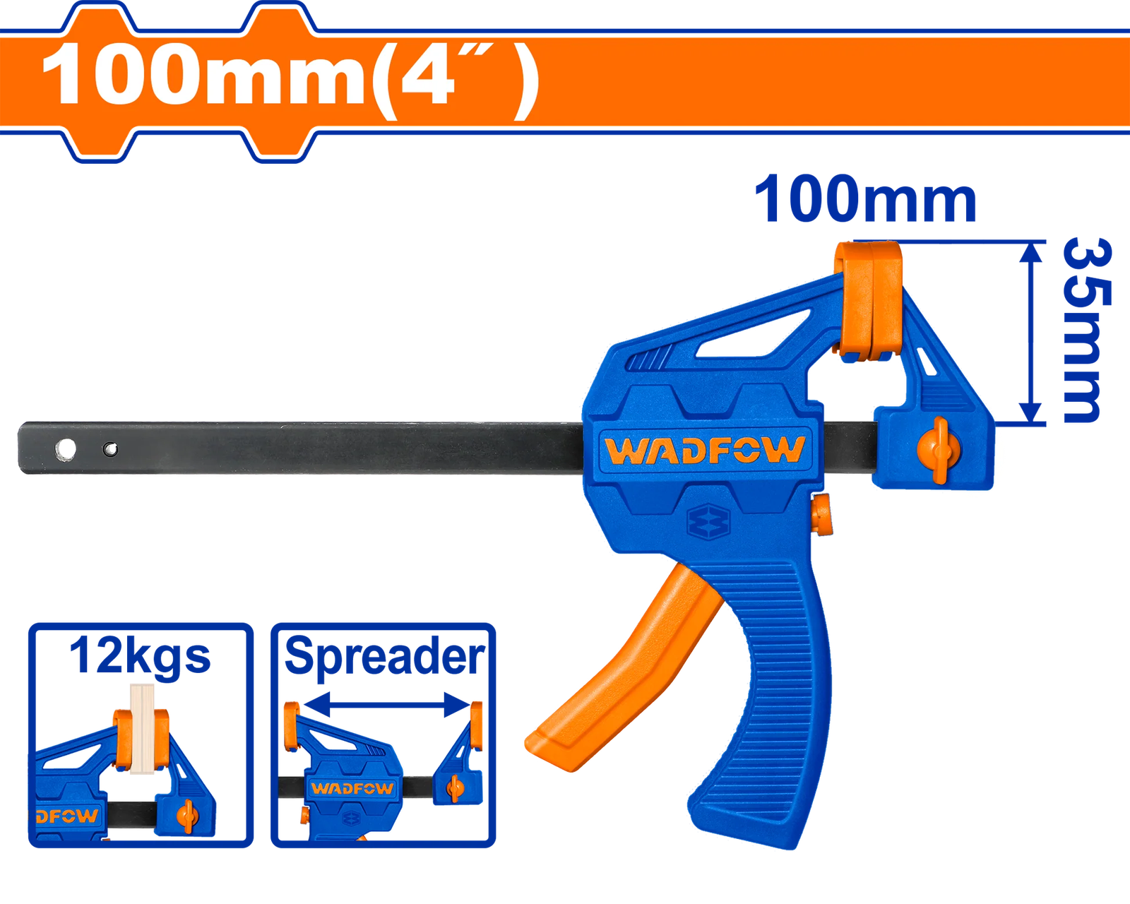 WADFOW 4" Quick Bar Clamp WCP4374 1 WCP4374 WCP4374 My Store