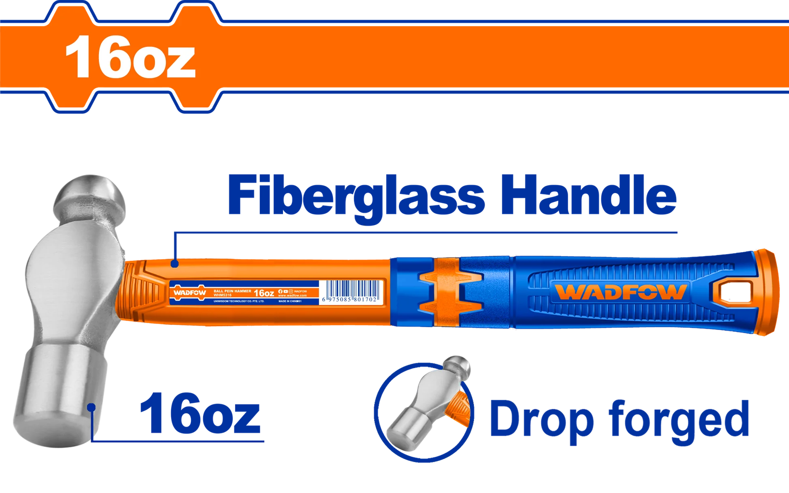 WADFOW Ball pein Hammer 450g WHM5316 1 WHM5316 WHM5316 My Store