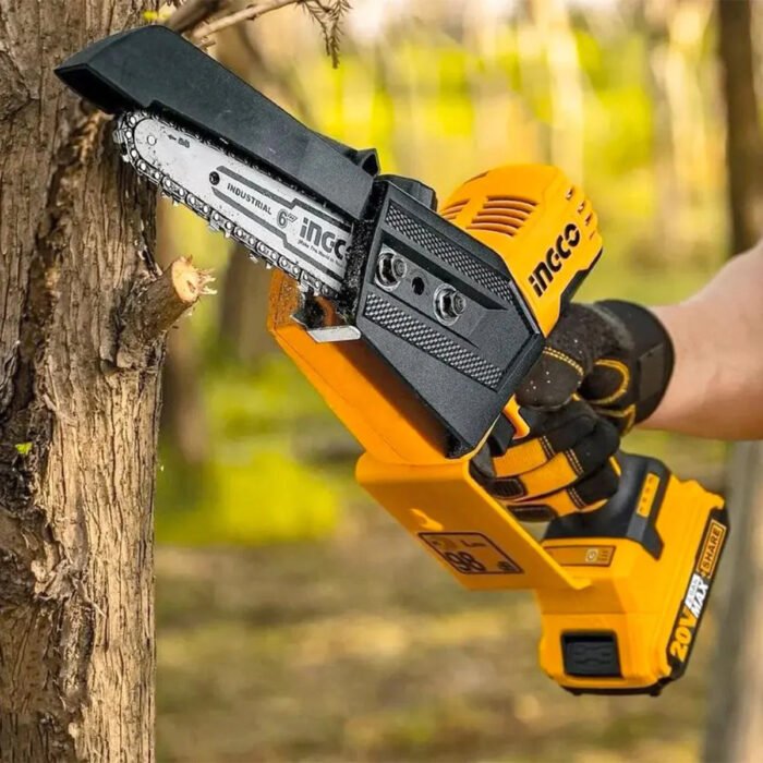 ingco ingco 6 lithium ion mini cordless chain saw with two 20v 2 0ah batteries charger cgsli20682 chainsaw 31786496163974 My Store